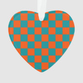 School Sport Checkerboard INITIALEN Sinaasappel Bl Ornament (achterkant)