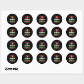 School squad verpleegster rendier buffel rood geru ronde sticker (Vel)