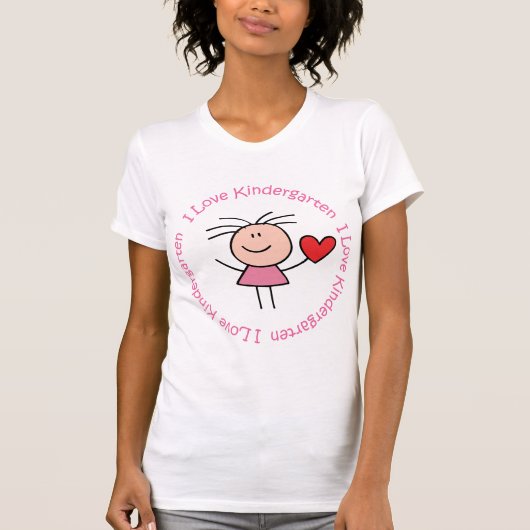 School Stick Figuur I Love Kindergarten T-shirt (Voorkant)