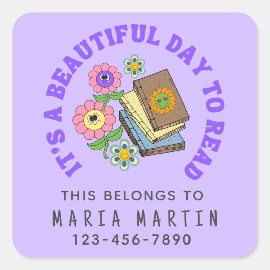 School Sticker Lezen Naam Dit Behoort Aan Telefoon (Voorkant)