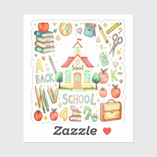 School Stickers for Kids | Classroom Icons, Books  (Vel)