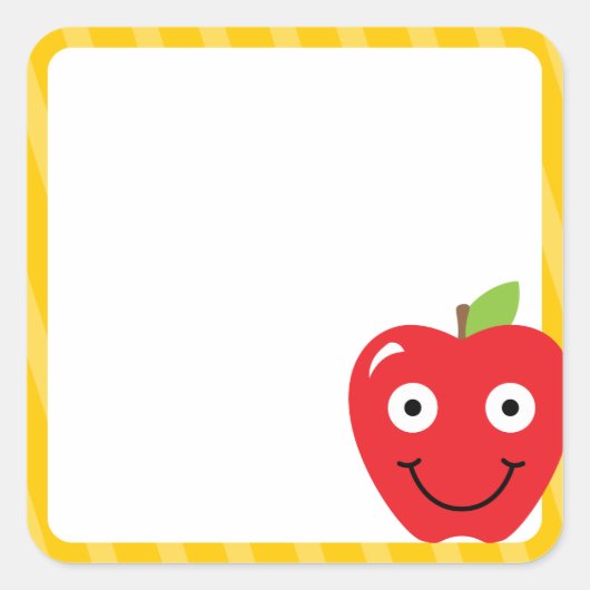 School-Stickers met de Apple van de leraar Vierkante Sticker (Voorkant)