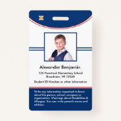School Student Jongen Meisje ID Identificatie Kaar Badge (Voorkant)