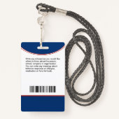 School Student Jongen Meisje ID Identificatie Kaar Badge (Achterkant met draagriem)