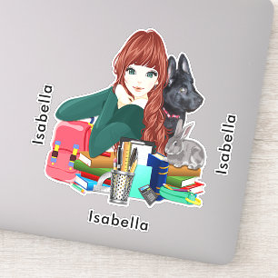 School Study Buddies Furry Friends Naam toevoegen, Sticker