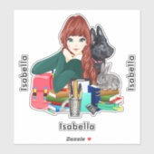 School Study Buddies Furry Friends Naam toevoegen, Sticker (Vel)