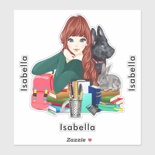 School Study Buddies Furry Friends Naam toevoegen, Sticker (Vel)