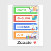 School subject stickers pack/labels stickers  (Vel)