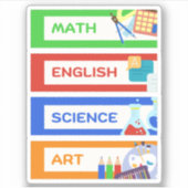 School subject stickers pack/labels stickers  (Voorkant)