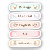 School subject stickers pack/labels stickers (Voorkant)