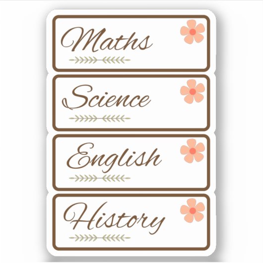 School subject stickers pack/labels stickers (Voorkant)