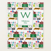 SCHOOL SUBJECTEN Gepersonaliseerd Monogram wit/gro Planner (Voorkant)