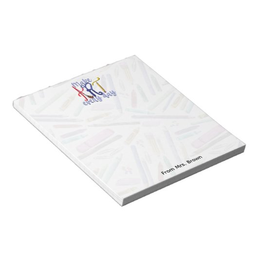 School supplies Art teacher notepad Notitieblok (Schuin)