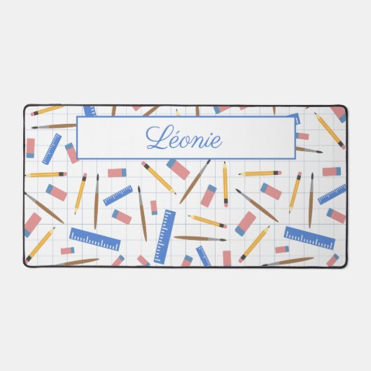 School Supplies Patroon Desk Mat (Voorkant)