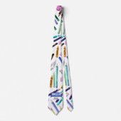 School supplies pattern stropdas (Voorkant)