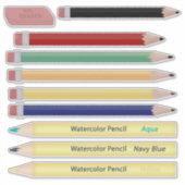 School Supplies Potloden en Eraser Leuk Sticker (Voorkant)