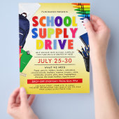 School Supply Drive Fundraiser Flyer (Hand)