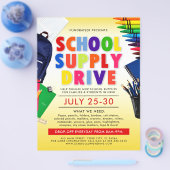 School Supply Drive Fundraiser Flyer (Enkel)