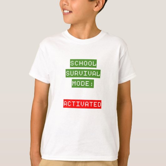 School Survival Mode | Back To School T-shirt (Voorkant)