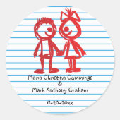 School Sweethearts Wedding Sticker (Voorkant)