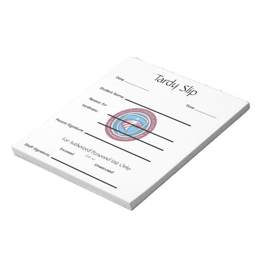 School Tardy Slip Notitieblok (Linkerzijde)