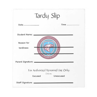 School Tardy Slip Notitieblok