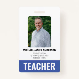 School Teacher Custom Employee ID Badge