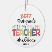 School Teacher Gift Gepersonaliseerde Beste Leraar Keramisch Ornament (Links)