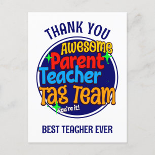 School Teacher Ouder LABEL TEAM Briefkaart