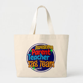 School Teacher Ouder LABEL TEAM Grote Tote Bag