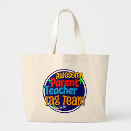 School Teacher Ouder LABEL TEAM Grote Tote Bag