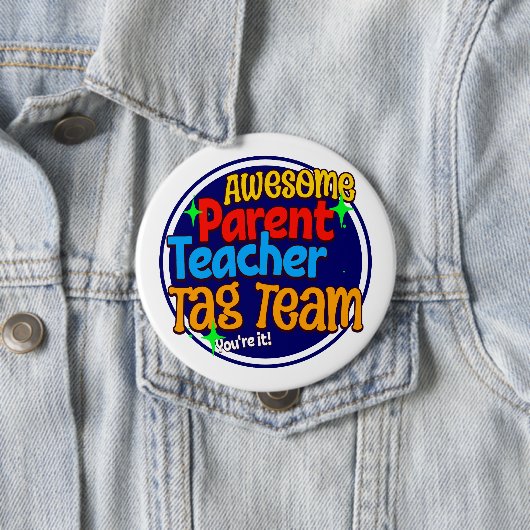 School Teacher Ouder LABEL TEAM Ronde Button 4,0 Cm (In situ)