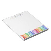 School Teacher Rainbow Color Books Custom Notitieblok (Schuin)