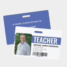 School Teacher School ID Badge