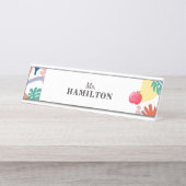 School Teacher School Supplies Apple gepersonalise Bureau Naambordje (Voorkant)