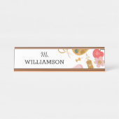 School Teacher School Supplies Gepersonaliseerd Wi Bureau Naambordje (Voorkant)