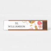 School Teacher School Supplies Gepersonaliseerd Wi Bureau Naambordje (Voorkant)