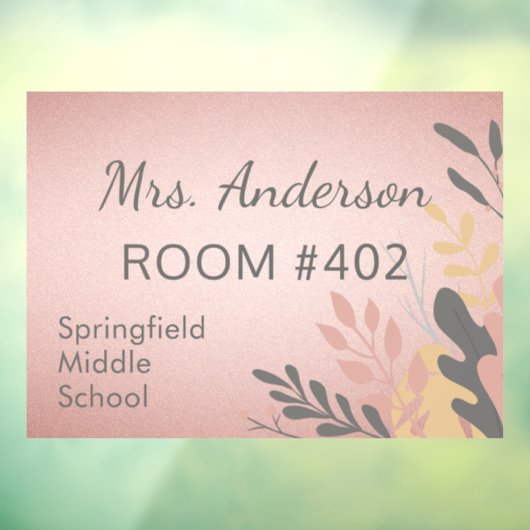 School Teacher Sign Venster Cling Decal (Vel 3)