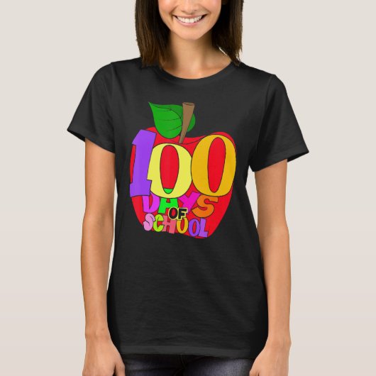 School Teacher Student Girls Boys Gift 100 Days Of T-shirt (Voorkant)