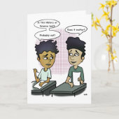 School Test Cartoon Wenskaart Kaart (Gele Bloem)