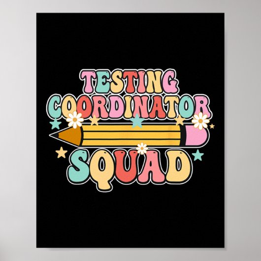 School Testcoördinator Squad Retro Terug Naar Scho Poster (Voorkant)