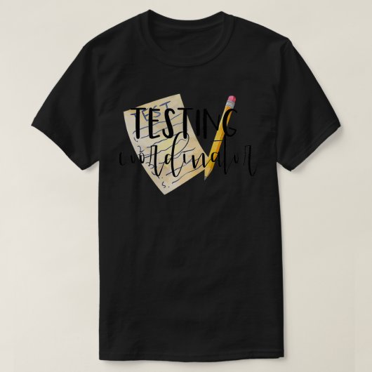 School Testing Coördinator Leraar T-shirt (Design voorkant)