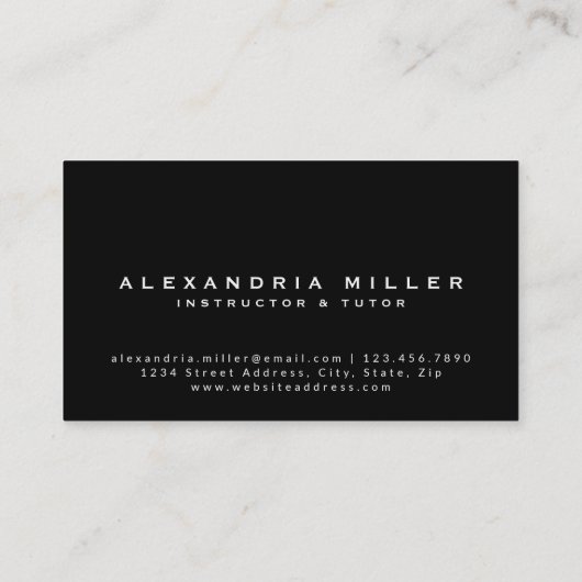 School-testpatroonpatroon | Zwart wit en roze Visitekaartje (Achterkant)