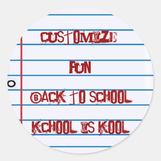 School Thema Notepaper Leuke Stickers (Voorkant)