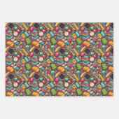 School Thema Verpakking Papier Flat Sheet Set van  Inpakpapier Vel (Voorkant 3)