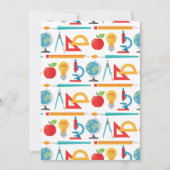 School Theme Birthday Invitation Education Teacher Kaart (Achterkant)