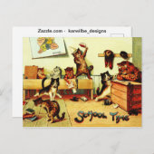 School Time Cats Louis Wain Briefkaart (Voorkant / Achterkant)