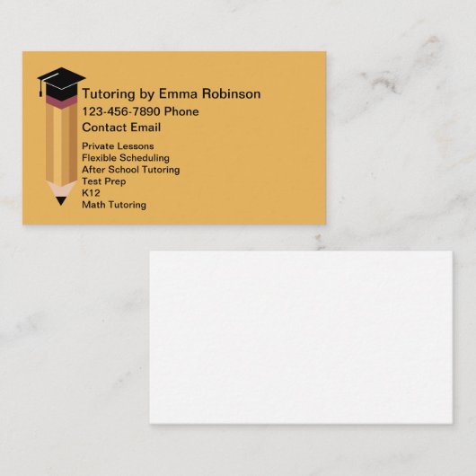 School Tutoring Educational Services Visitekaartje (Voorkant / Achterkant)