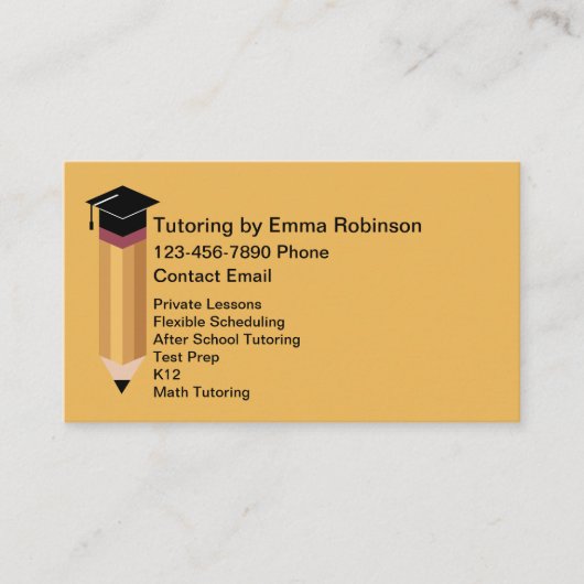 School Tutoring Educational Services Visitekaartje (Voorkant)