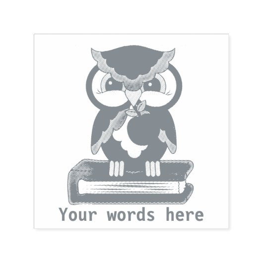 School uil grijs woorden toevoegen stempel (Design)